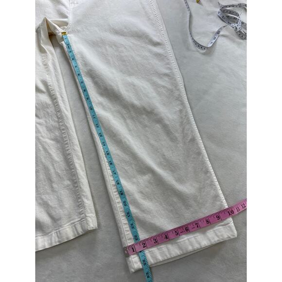 J. Crew Wide Leg Pant Washed Canvas White Pearl Women's Size 31 / 12 - Picture 6 of 9